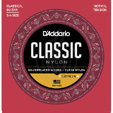 Изображение D'Addario EJ27N 3/4 - струны для классических гитар 3/4, среднее натяжение