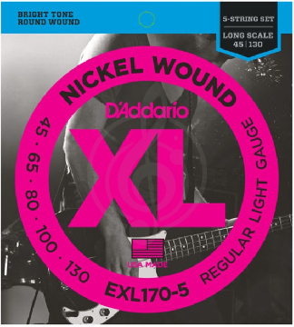 Изображение D'Addario EXL170-5 - Струны для 5-струнной бас-гитары 45-130