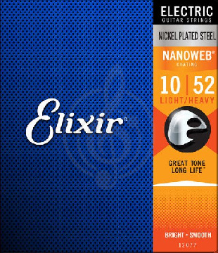 Изображение Elixir 12077 NanoWeb  струны для электрогитары 10-52