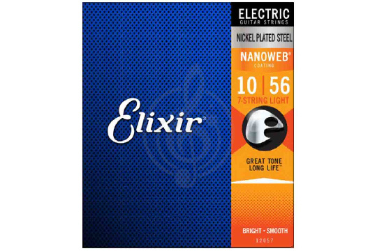 Изображение Elixir Light 12057 NANOWEB - Комплект струн для 7-струнной электрогитары