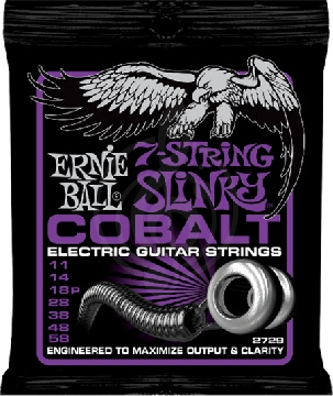 Изображение Ernie Ball 2729 струны для 7стр. эл.гитары Cobalt Electric Power Slinky 7 (11-58)