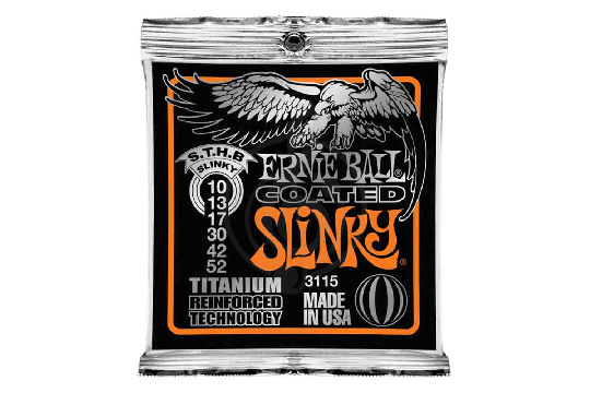 Изображение Ernie Ball 3115 Coated Electric Titanium RPS - Струны для электрогитары 10-52