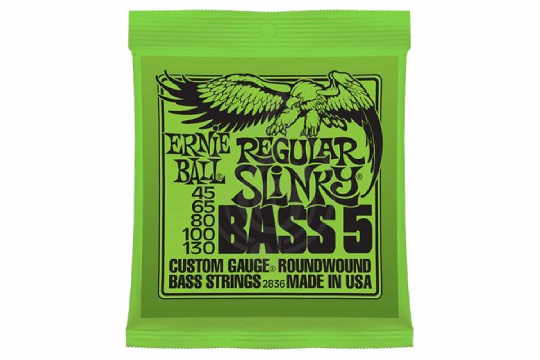 Изображение Ernie Ball P02836 Custom Gauge Bass String RoundWound Regular Slinky - Комплект струн для бас-гитары