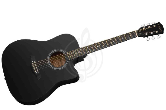 Изображение Fante FT-221-BK Акустическая гитара 41, с вырезом, черная