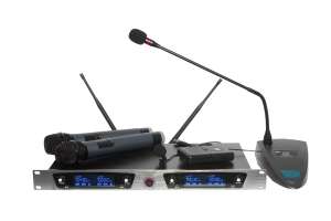 Изображение GrandVox UT-4800HH Радиосистема, 2 ручных микрофона, 1 головной микрофон, 1 трибунный микрофон