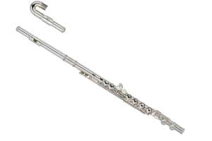 Изображение JP011CH Флейта C, посеребренная, изогнутая и прямая головка