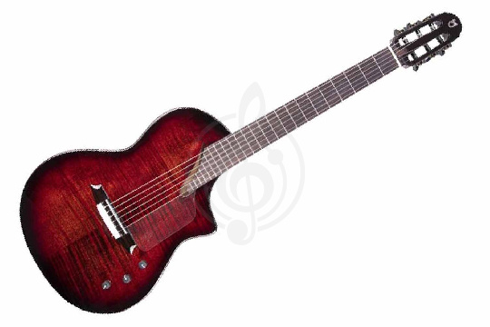 Изображение Martinez Hispania-Cherry - Классическая гитара со звукоснимателем, красный санберст