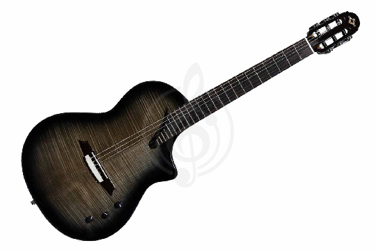 Изображение Martinez Hispania-Transblack - Классическая гитара со звукоснимателем, прозрачный черный