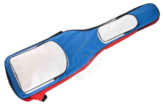 Изображение MEZZO MZ-ChGB-3red/blue/wh - Чехол для бас-гитары