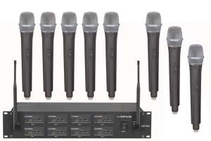 Изображение OPUS UHF 808HH радиосистема ручная с 8 микрофономи, частота 500-900 MHz, алюминевый кейс