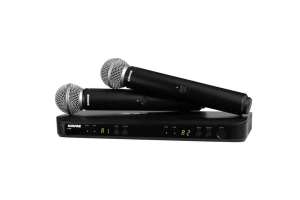Изображение Shure BLX288E/SM58-M17 - Двухканальная радиосистема с двумя ручными передатчиками (310x100x40)