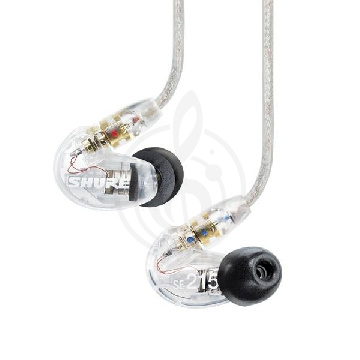 Изображение SHURE SE215-CL наушники внутриканальные (наушники вставные) с одним драйвером, прозрачные.