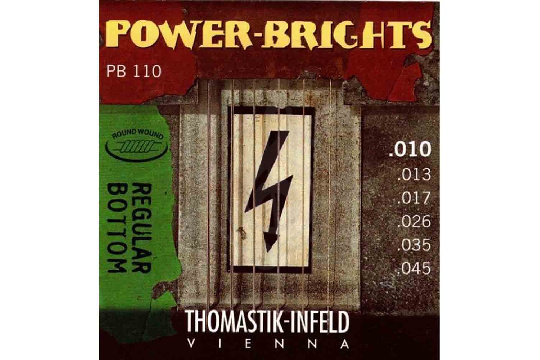 Изображение Thomastik PB110 Power-Brights, Regular Bottom - Комплект струн для электрогитары, 10-45